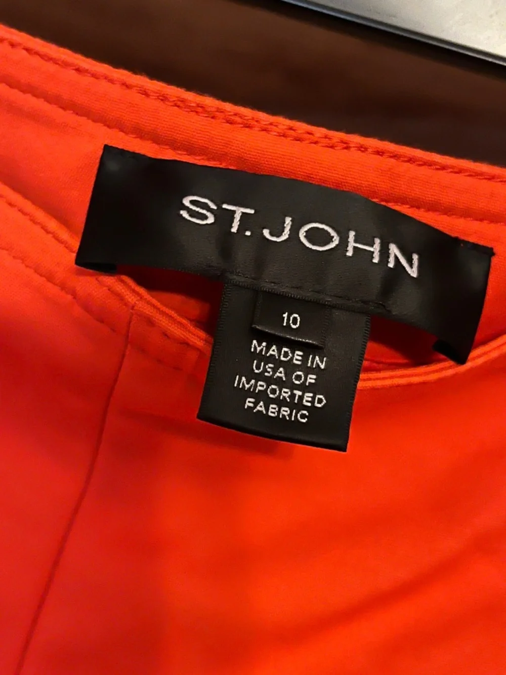 St. John Women’s Bright Orange Size Zip Cotton Blend Straight Leg Pants Sz-10